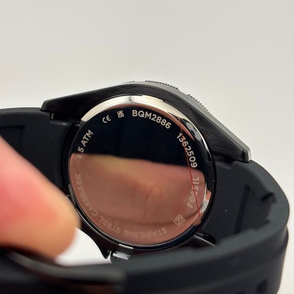 Fossil Dalton BQM2886 Men’s 42mm Black Silicone Strap Quartz Watch NIBWT - Picture 11 of 17